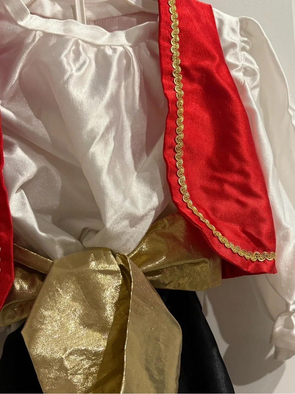 Red & Gold Pirate Costume with White Shirt. Argh.